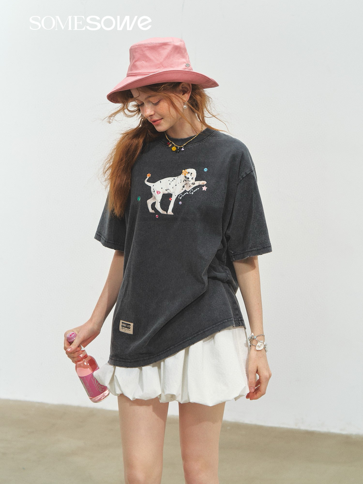 SOMESOWE S2508170 Wax spotted dog print T-shirt