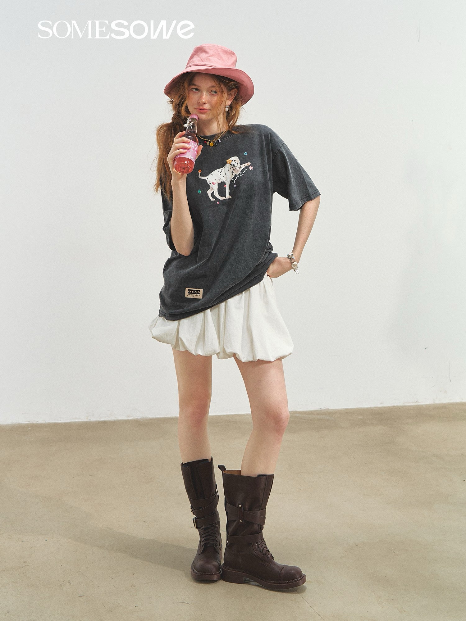 SOMESOWE S2508170 Wax spotted dog print T-shirt