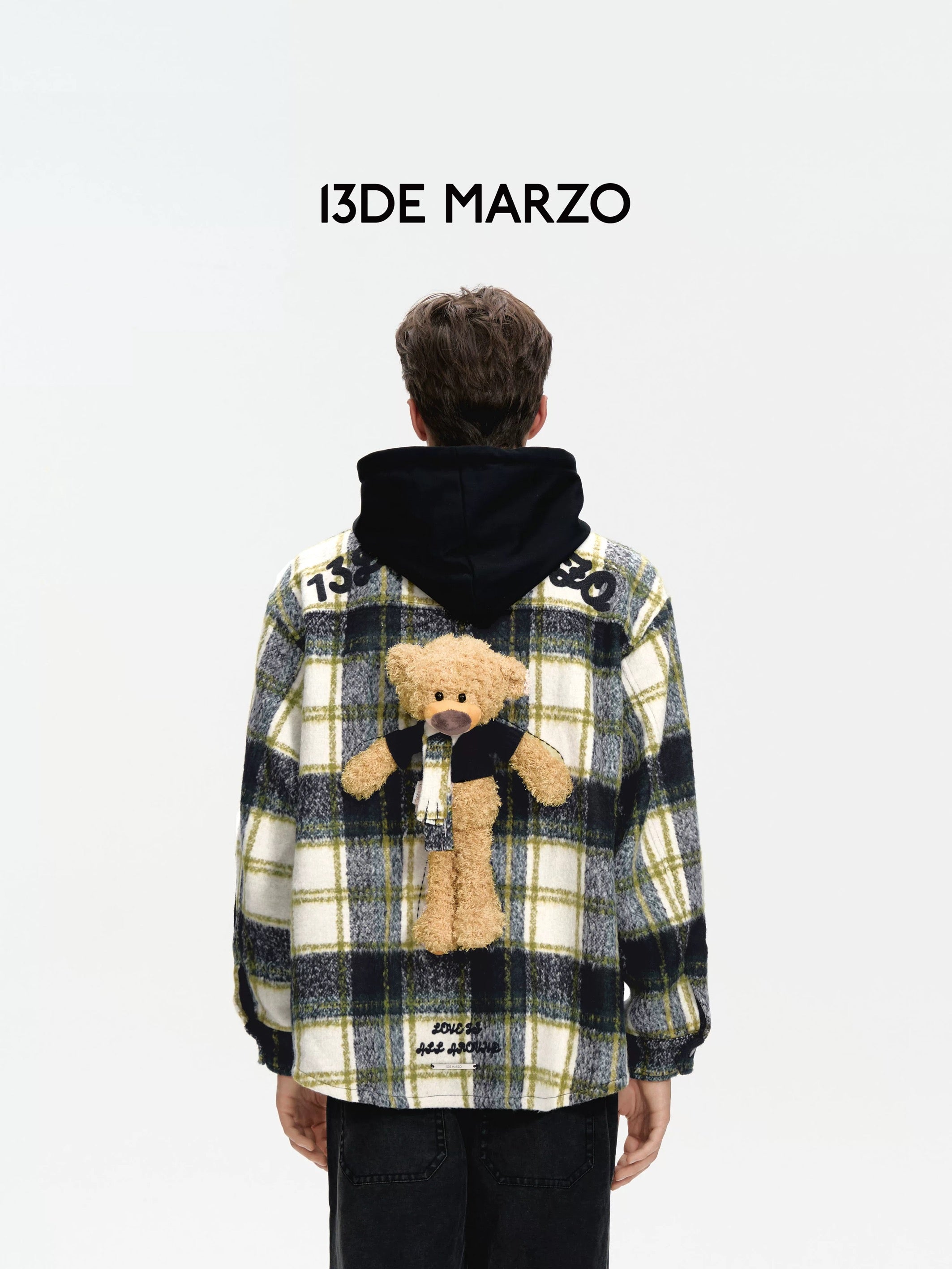 13DE MARZO 3D doll plaid woolen coat