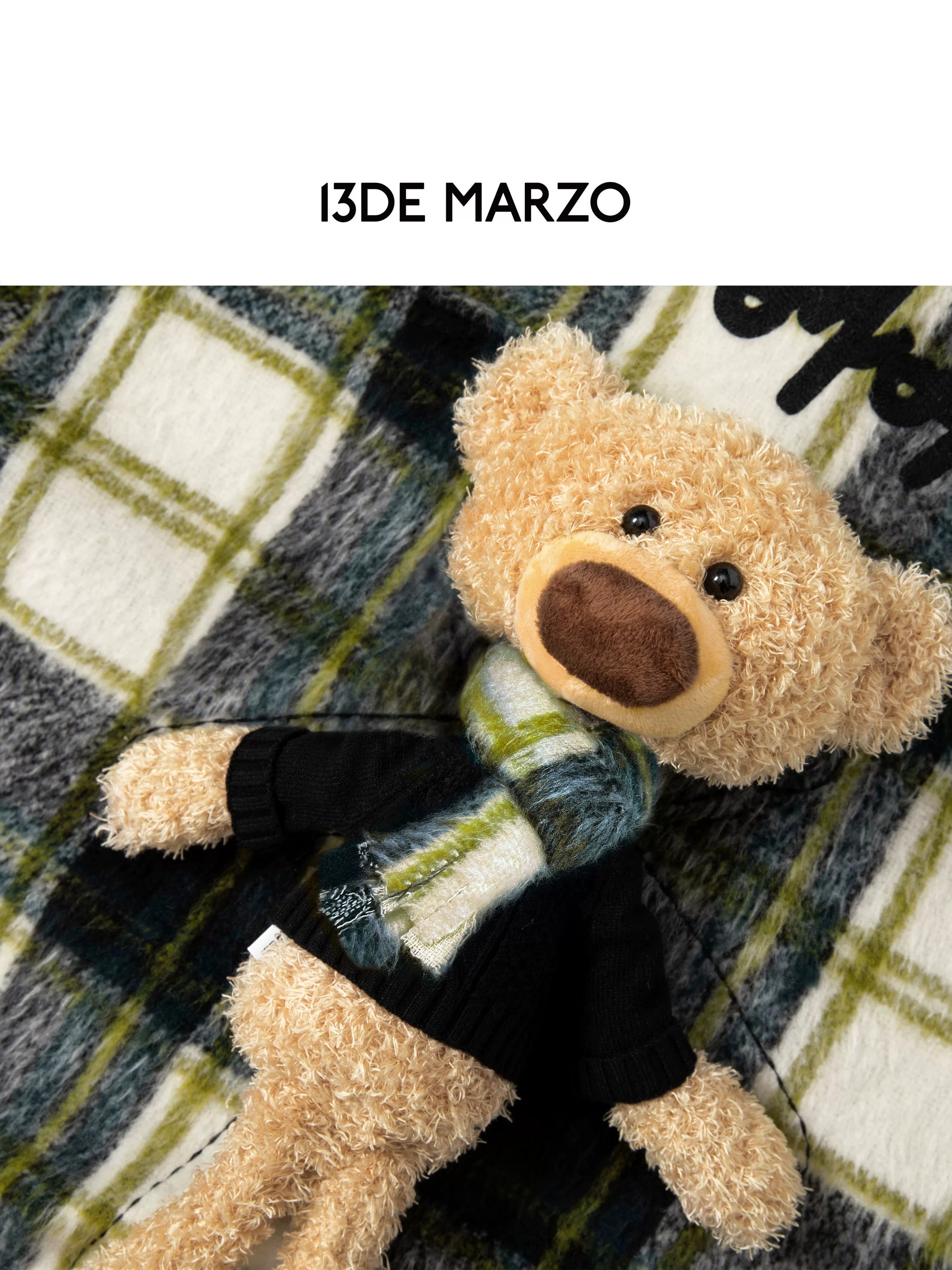 13DE MARZO 3D doll plaid woolen coat