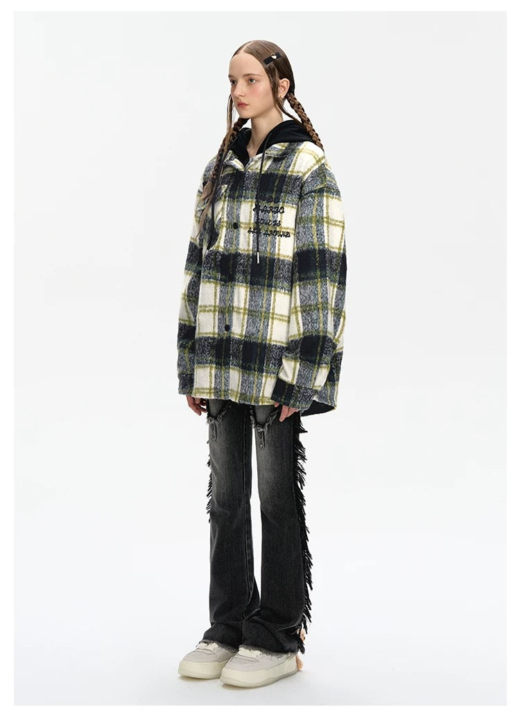 13DE MARZO 3D doll plaid woolen coat