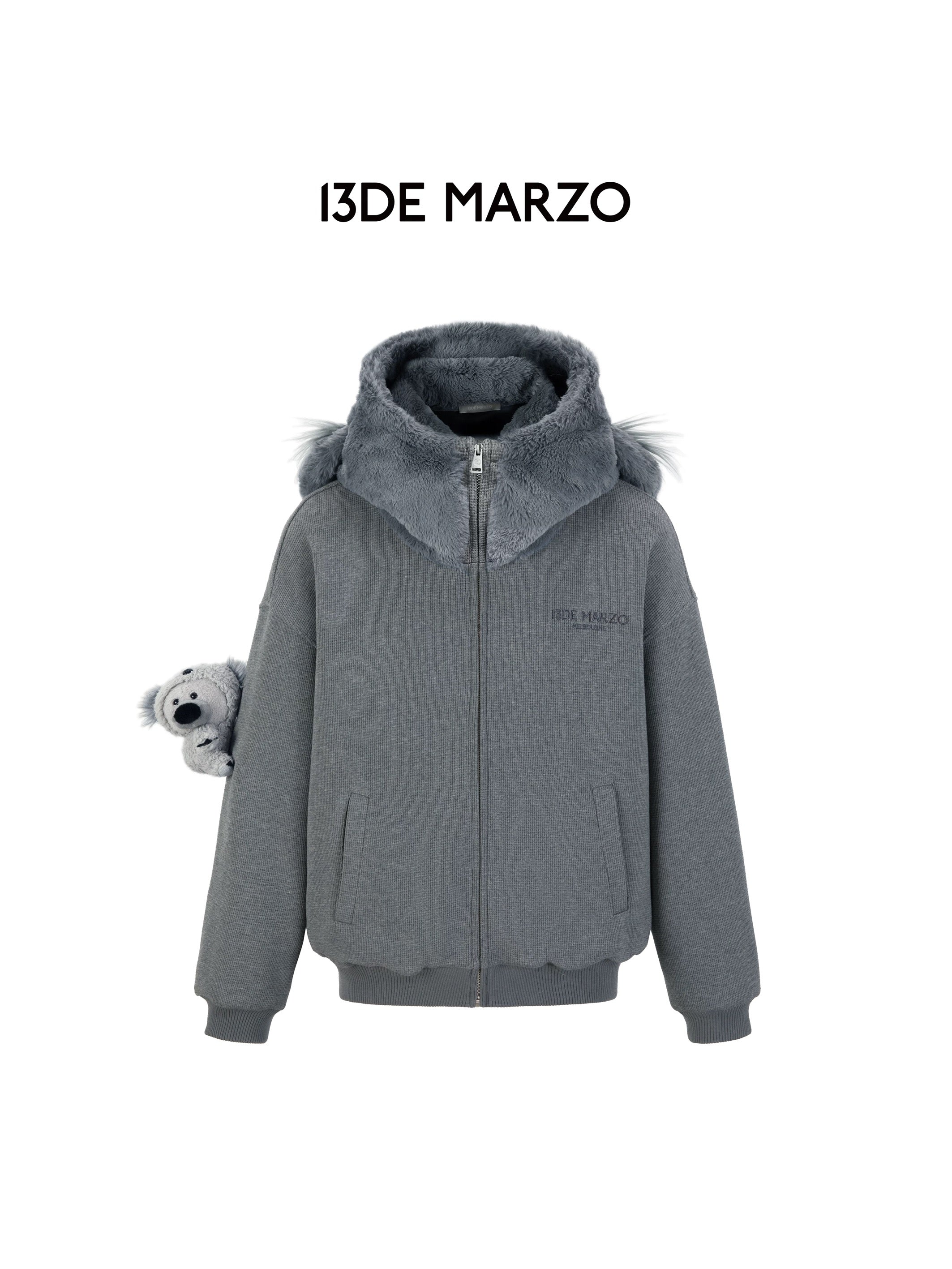 13DE MARZO Koala Coat Cute Grey Hoodie