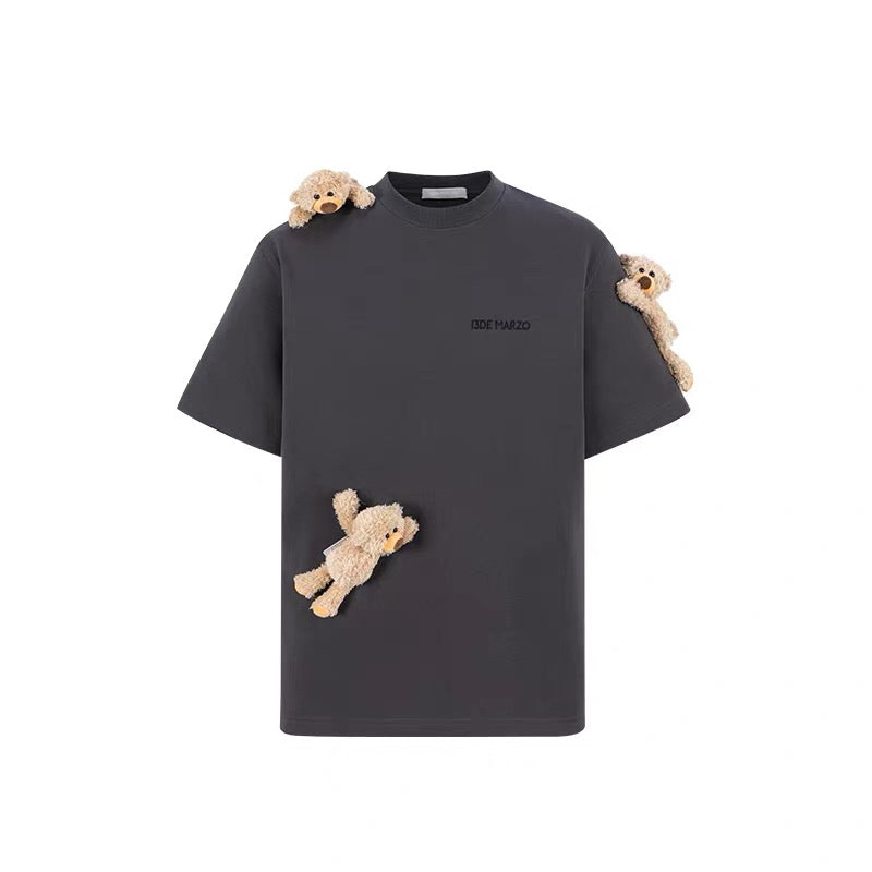 13DE MARZO Multi doll round neck loose casual T-shirt