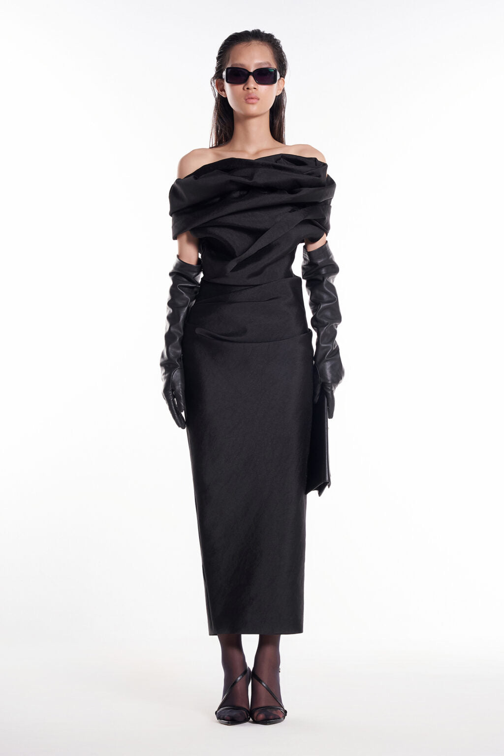 DATT ROSE DRAPED MIDI DRESS
