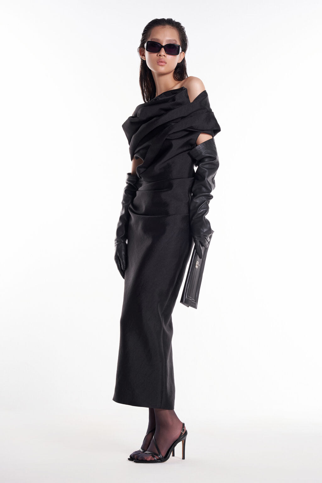 DATT ROSE DRAPED MIDI DRESS