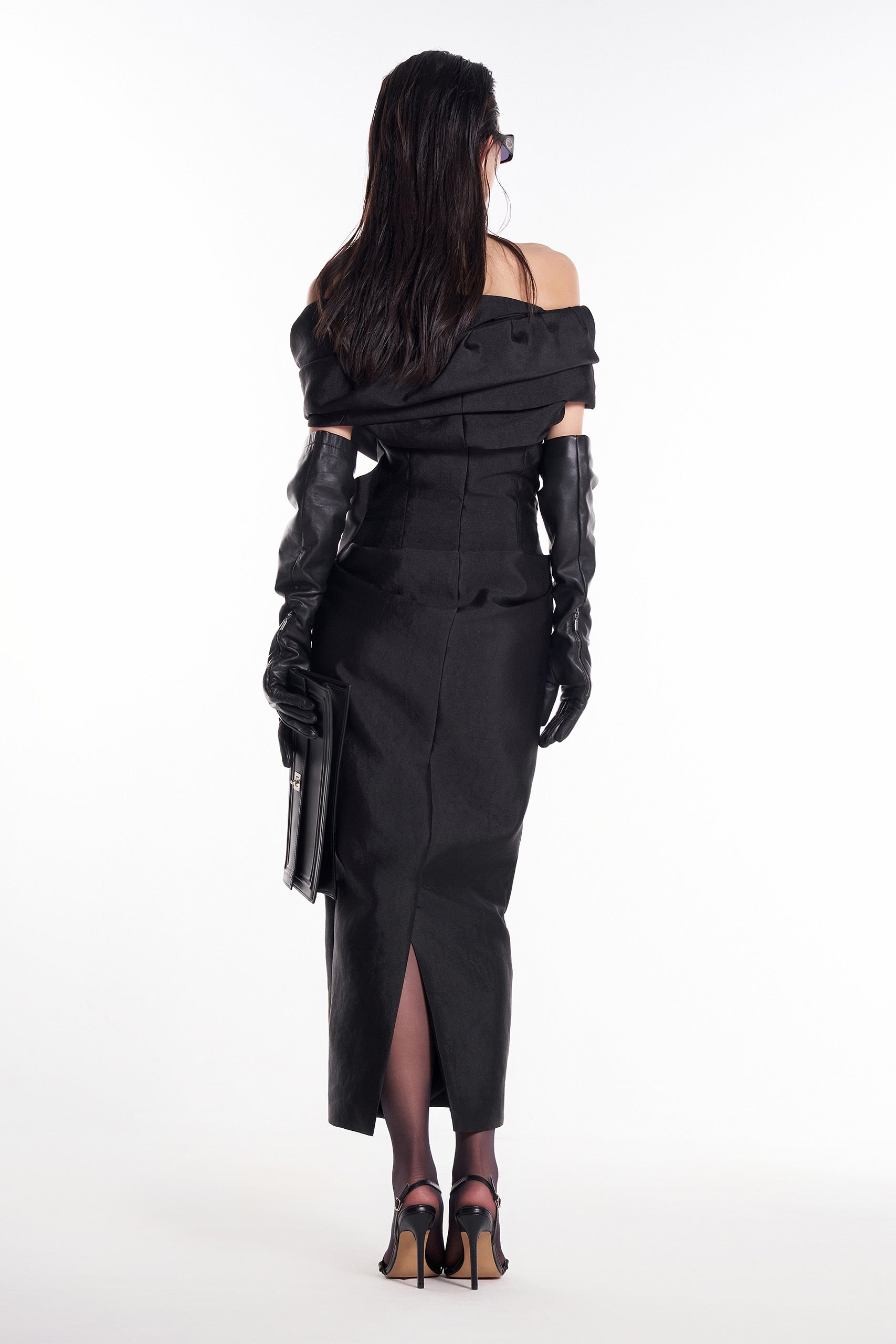 DATT ROSE DRAPED MIDI DRESS