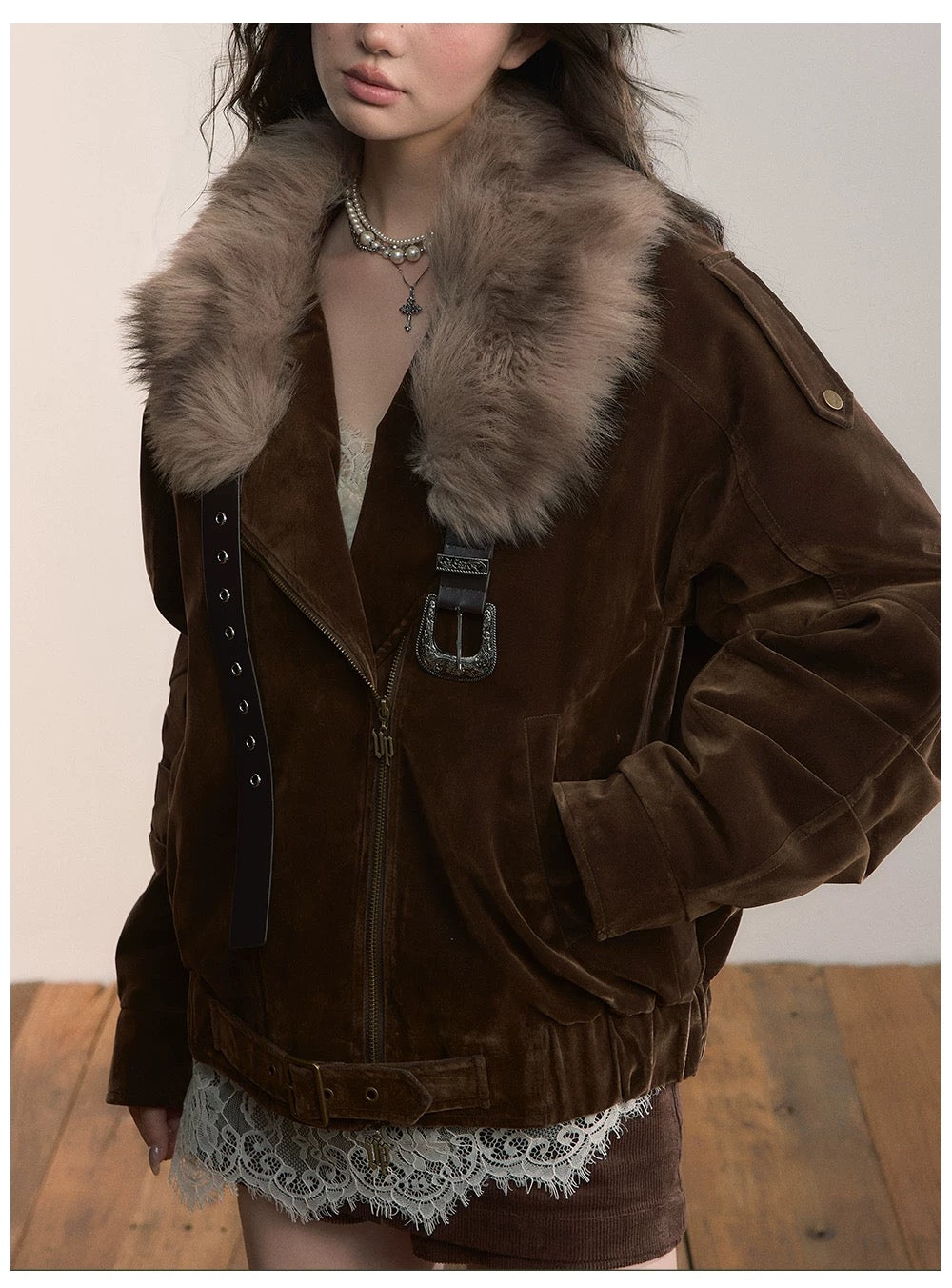 VIA PITTI VIACC526 Retro loose denim down jacket