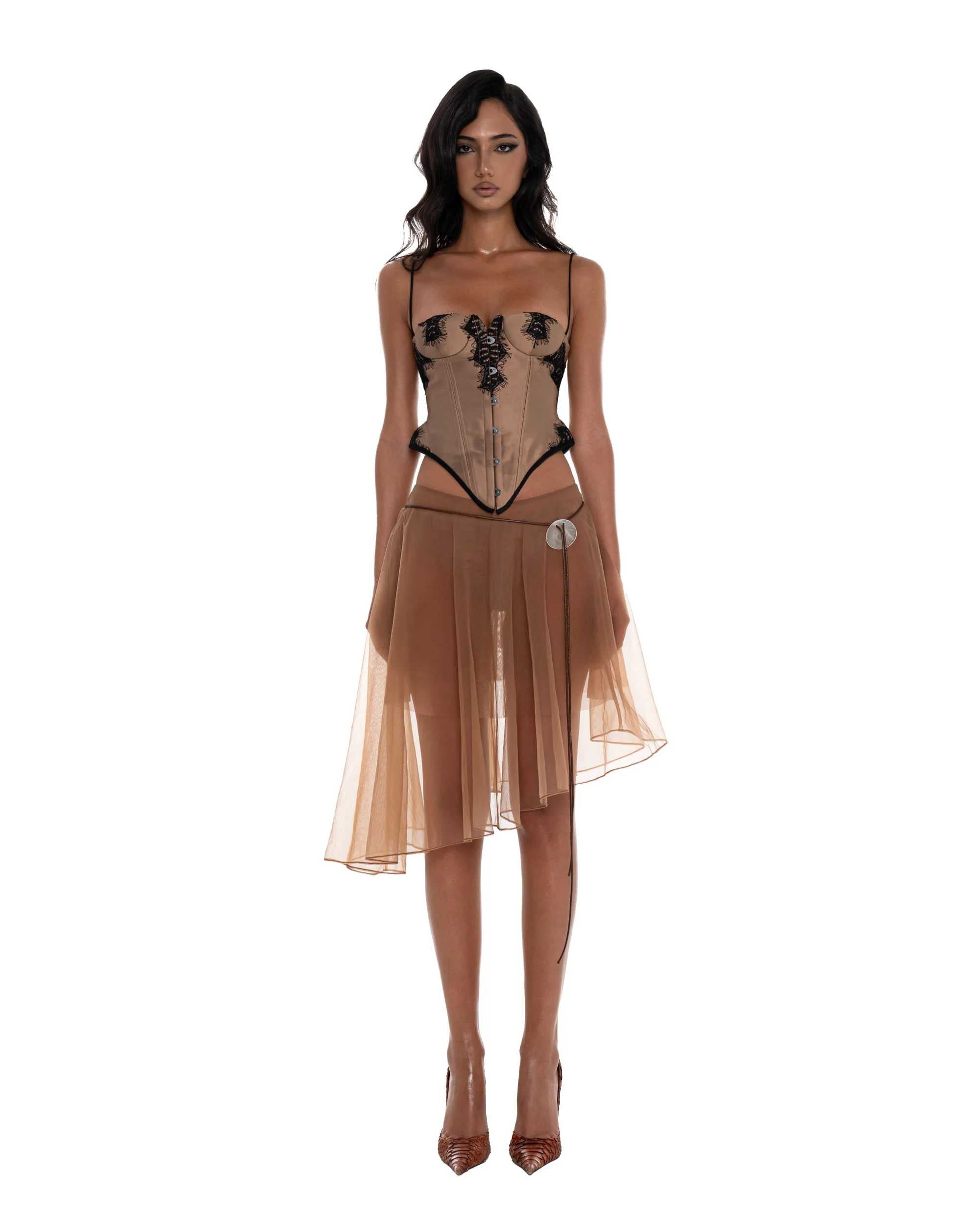 Huelleyrose Lou Corset & Lou Skirt with Sea Shell Belt