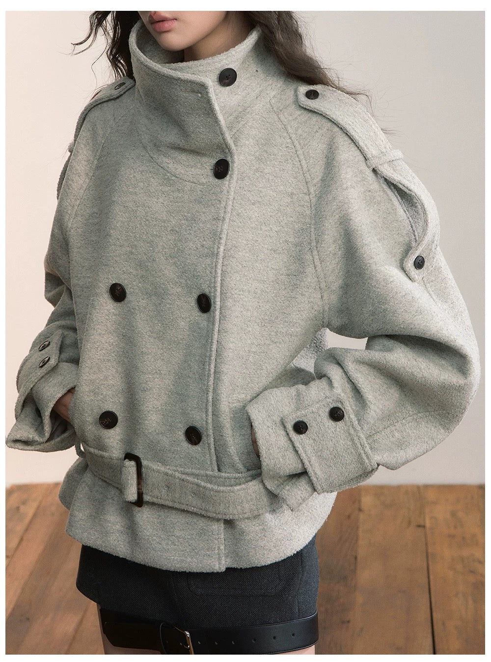 VIA PITTI VIADC586 Double breasted contrasting color wool jacket