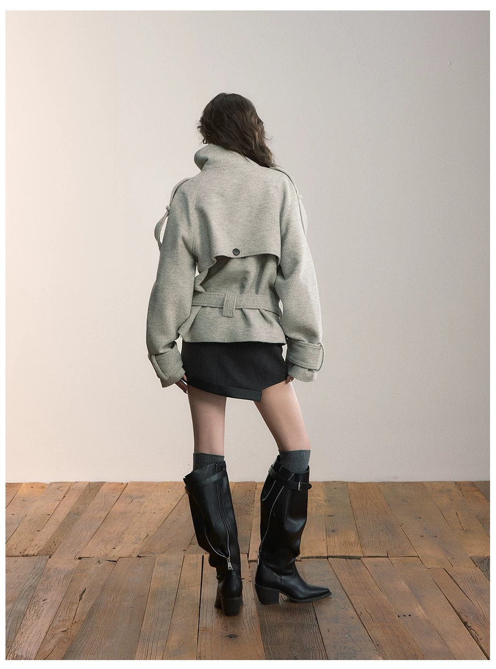 VIA PITTI VIADC586 Double breasted contrasting color wool jacket