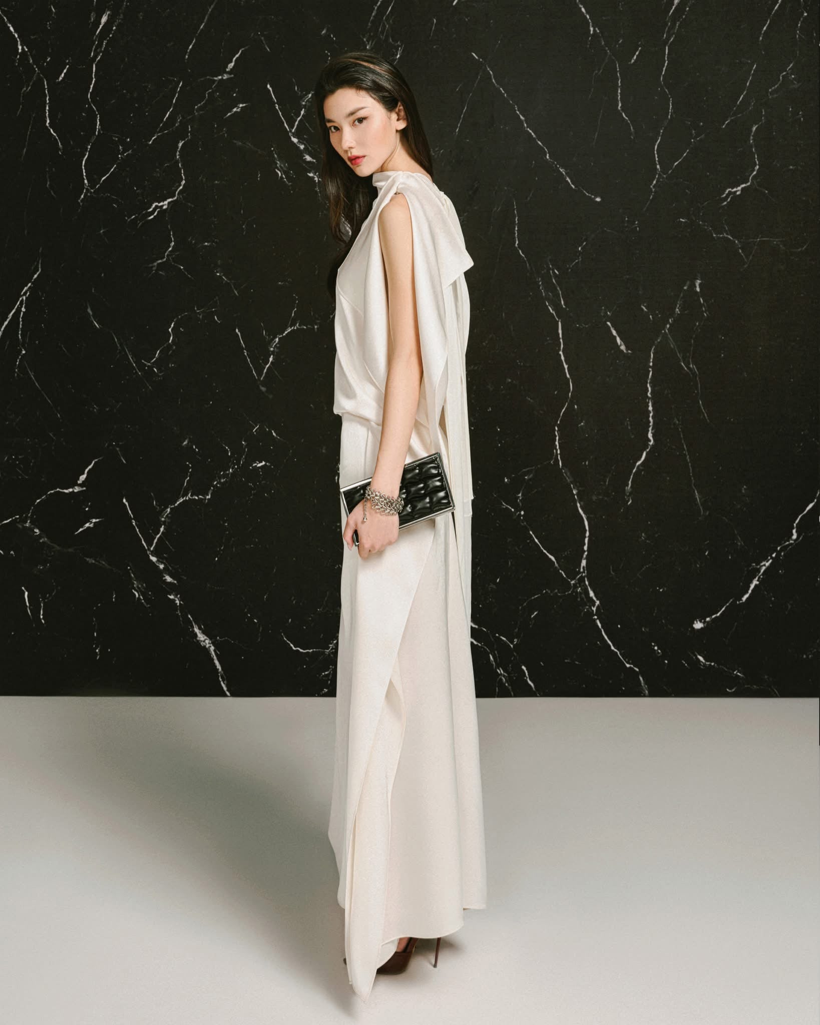 LANE JT ASTRA BACKLESS SILK DRESS