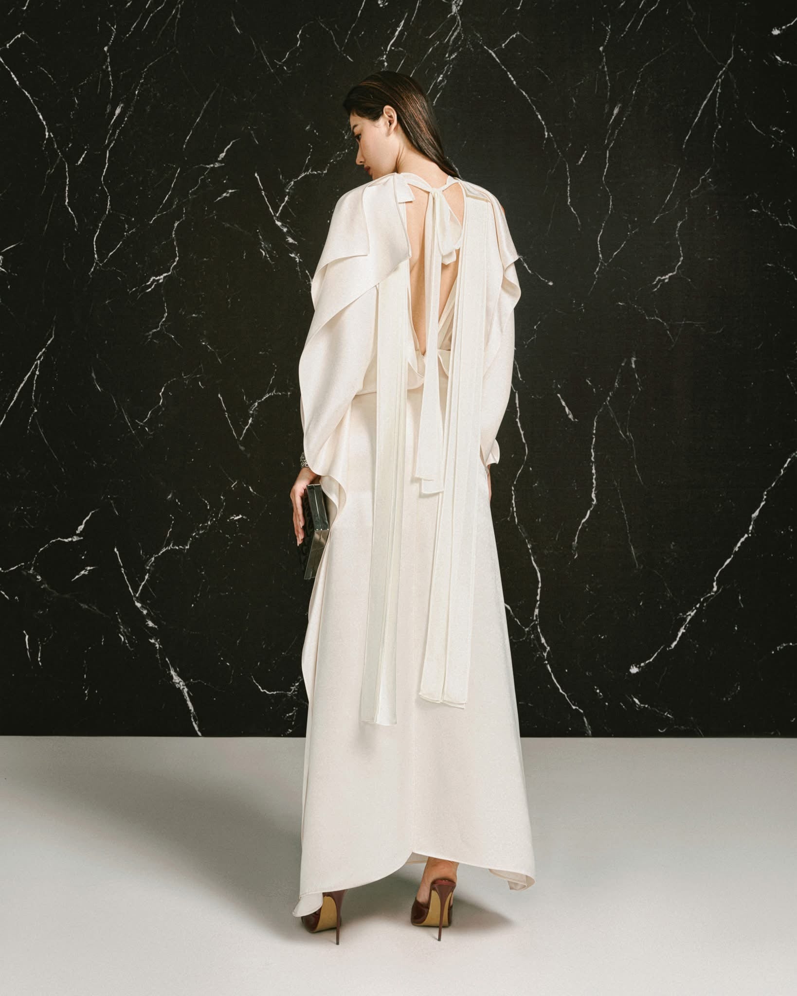 LANE JT ASTRA BACKLESS SILK DRESS