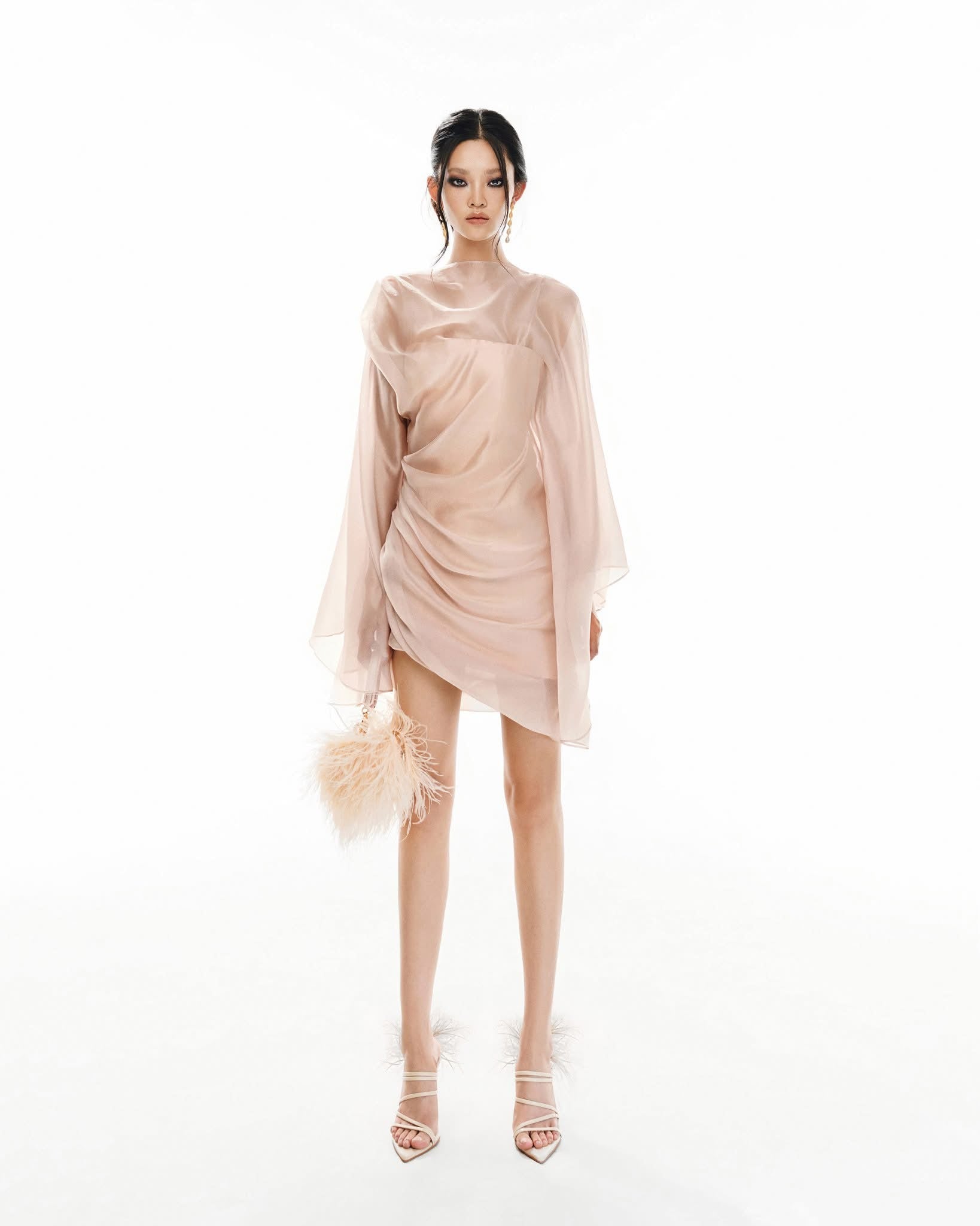 MUST HAVE Silk batwing-sleeve mini dress