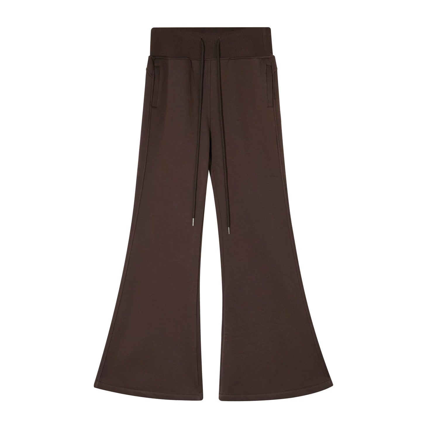 AsGony ASG25580&ASG25582 American retro solid color fleece hoodie + pants set (Brown)