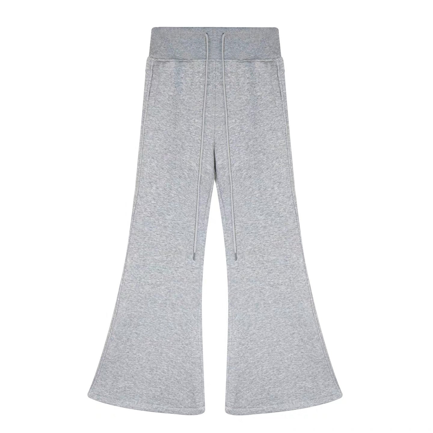 AsGony ASG25580&ASG25582 American retro solid color fleece hoodie + pants set (Grey)