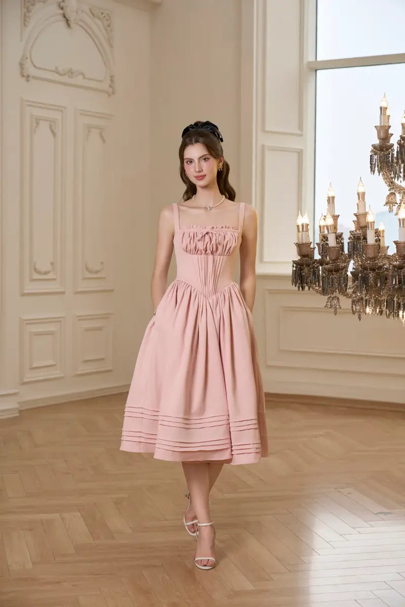 BEL ANGE Eudora Midi Dress (Pink)