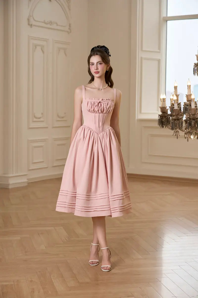 BEL ANGE Eudora Midi Dress (Pink)