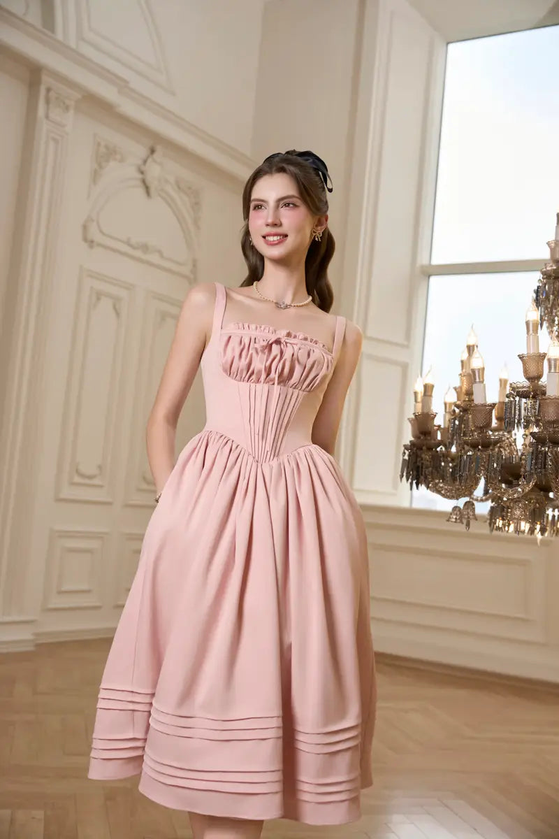 BEL ANGE Eudora Midi Dress (Pink)