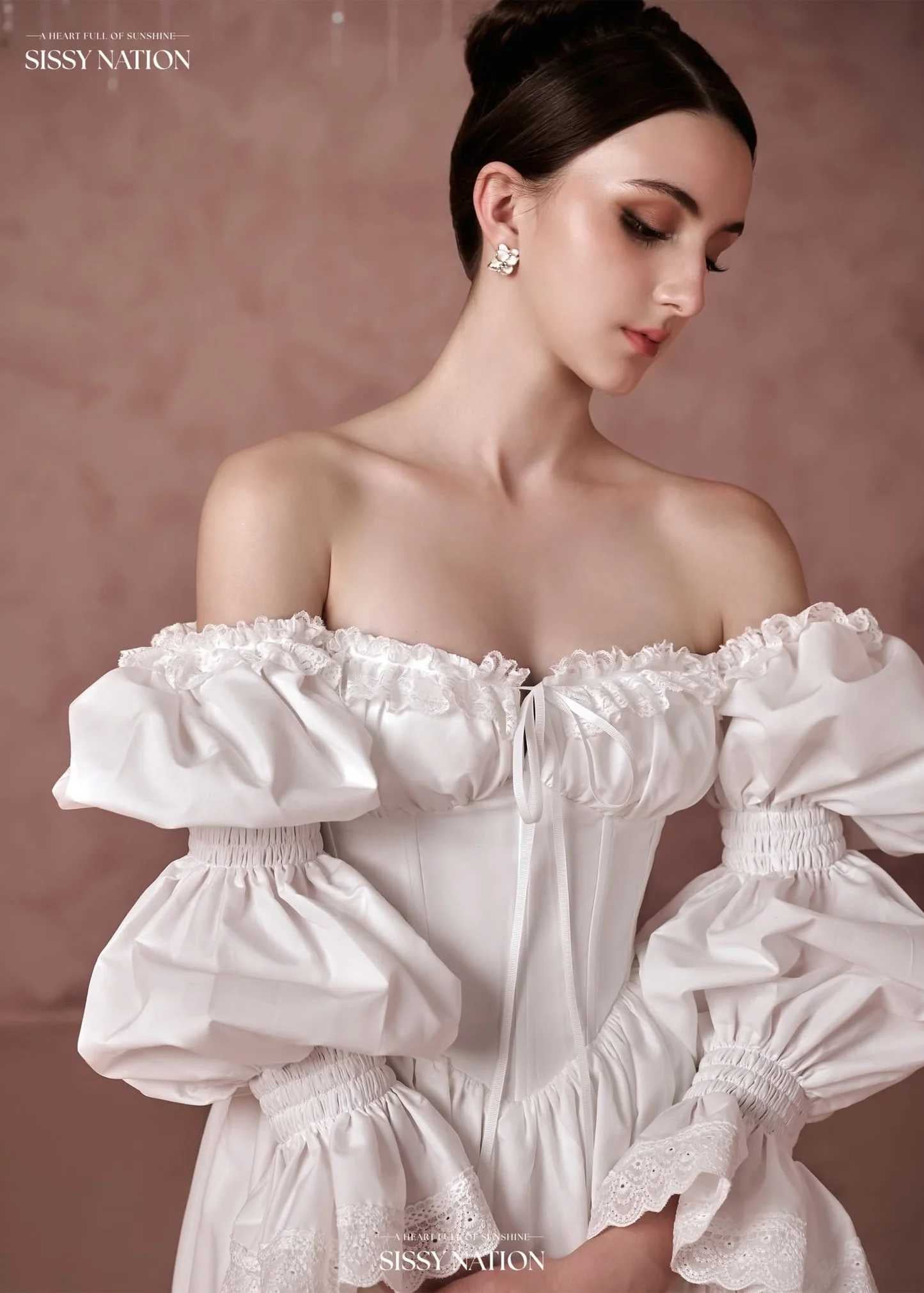 Sissy White Christine Corset Maxi Dress