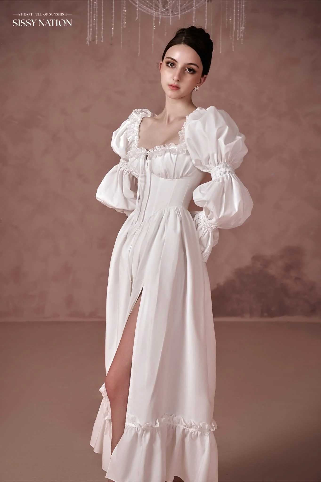 Sissy White Christine Corset Maxi Dress