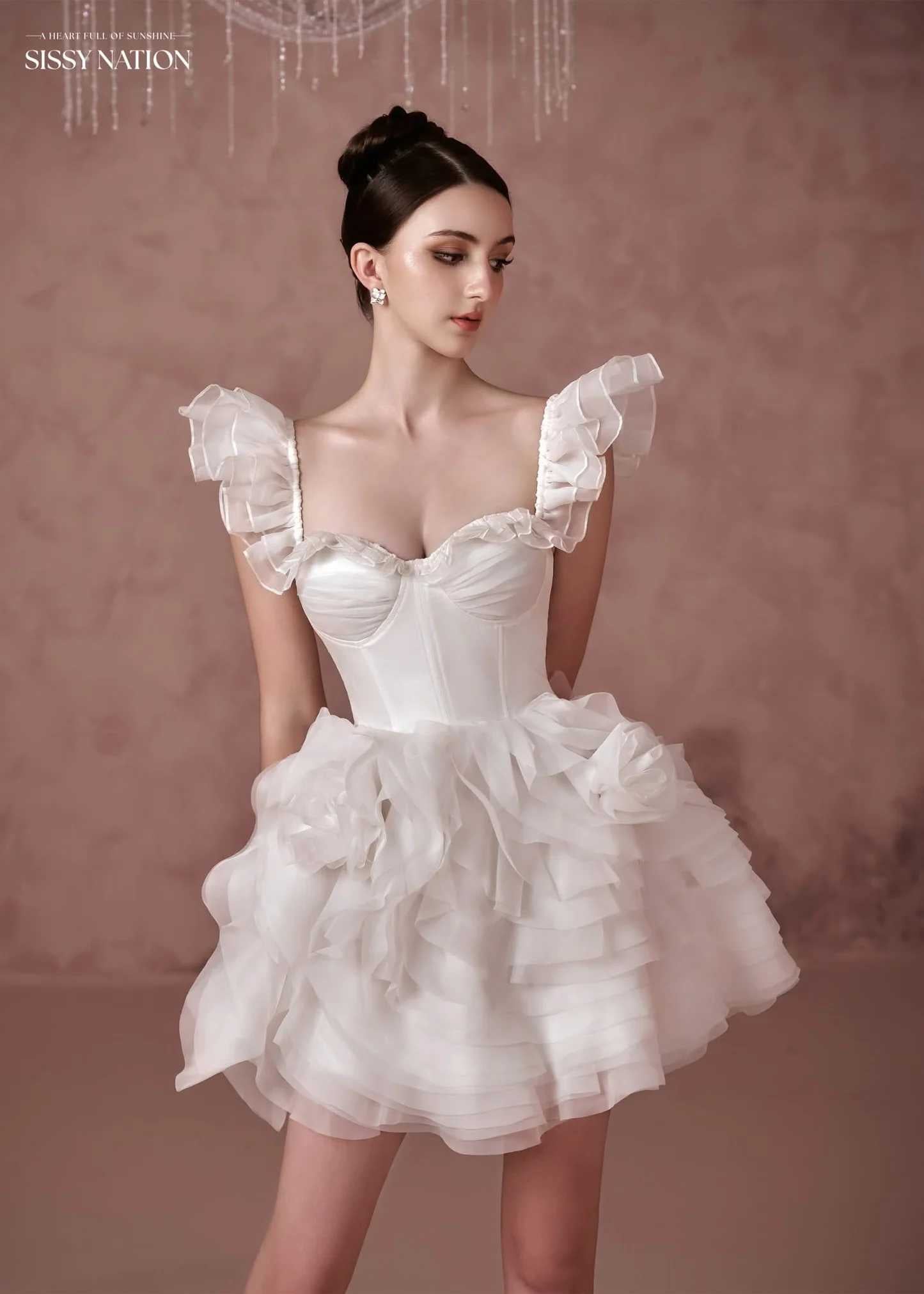 Sissy White Kiss From A Rose Mini Dress