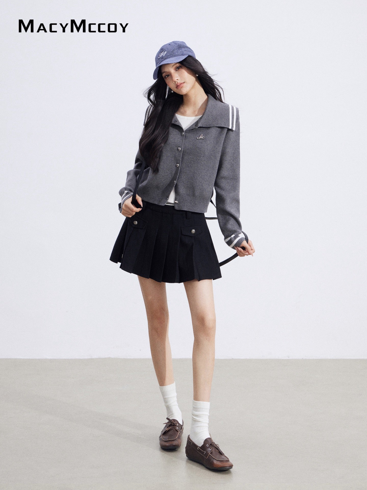 MacyMccoy MMC2026029 Fake two piece lapel sweaters