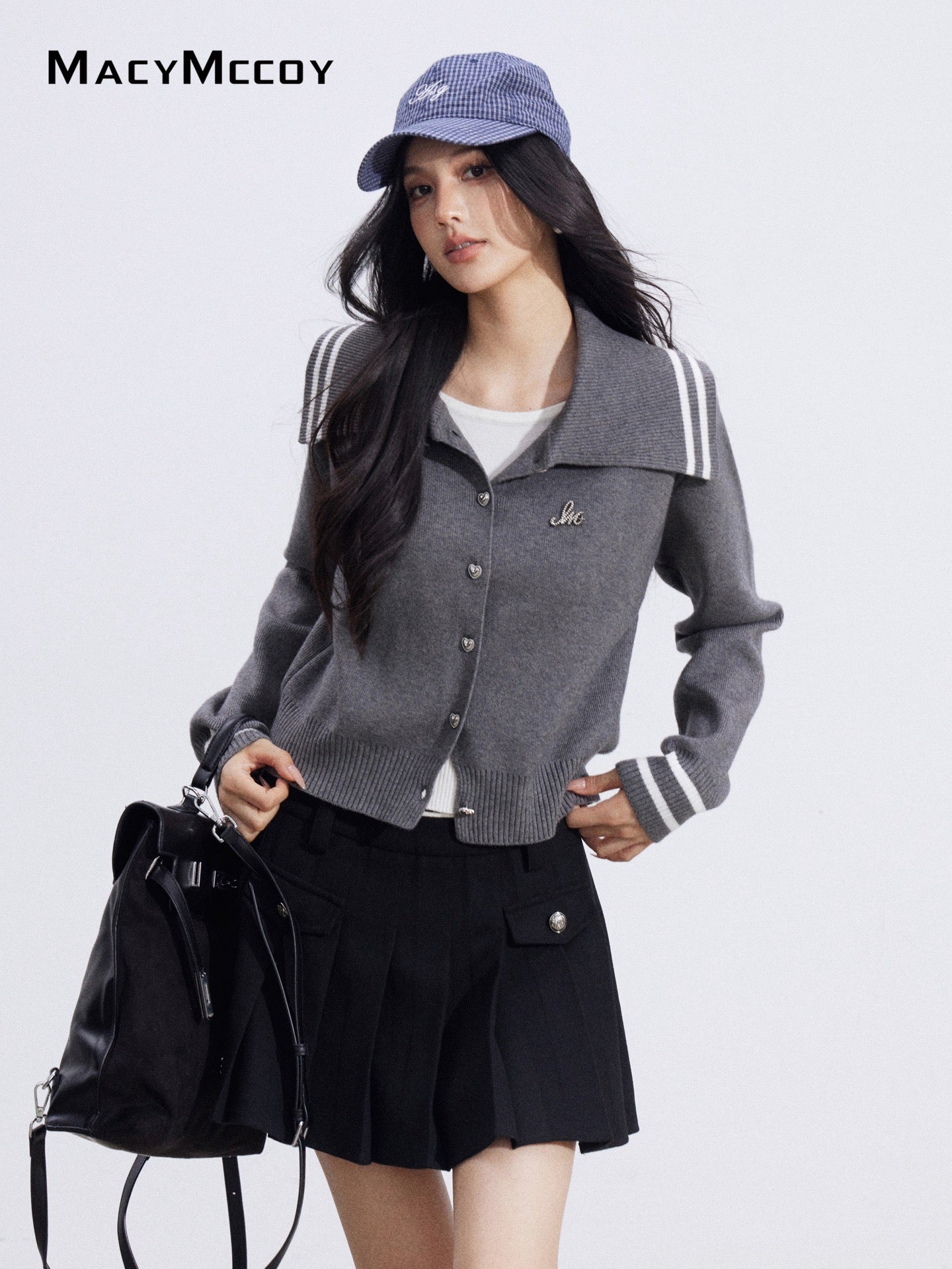 MacyMccoy MMC2026029 Fake two piece lapel sweaters