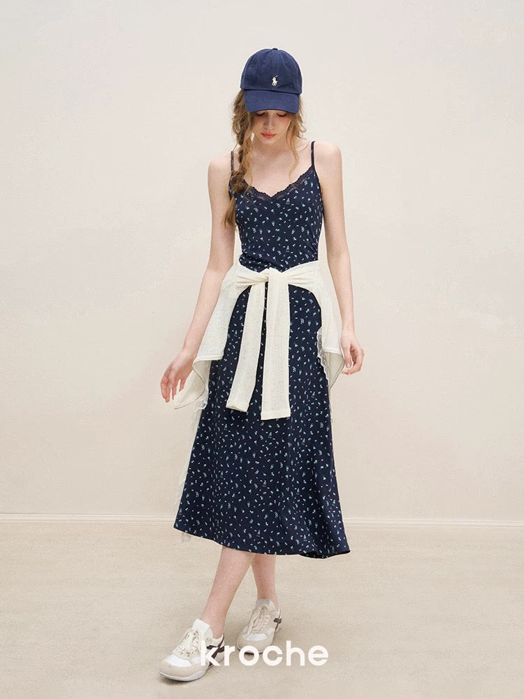 Kroche Flower lace floral suspender dress