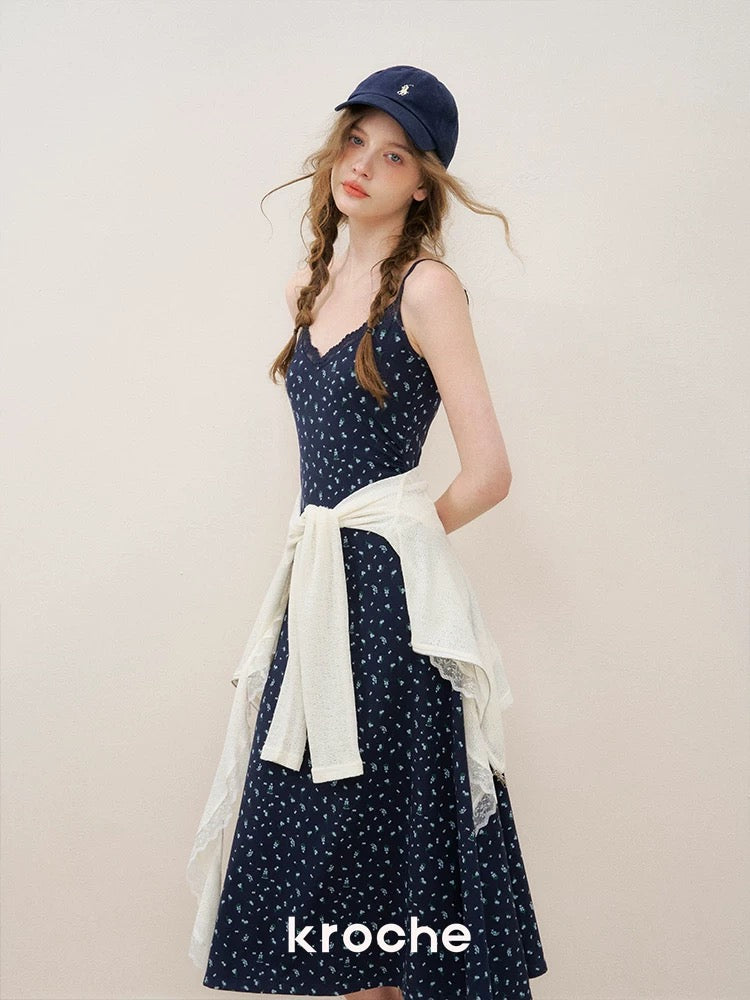 Kroche Flower lace floral suspender dress