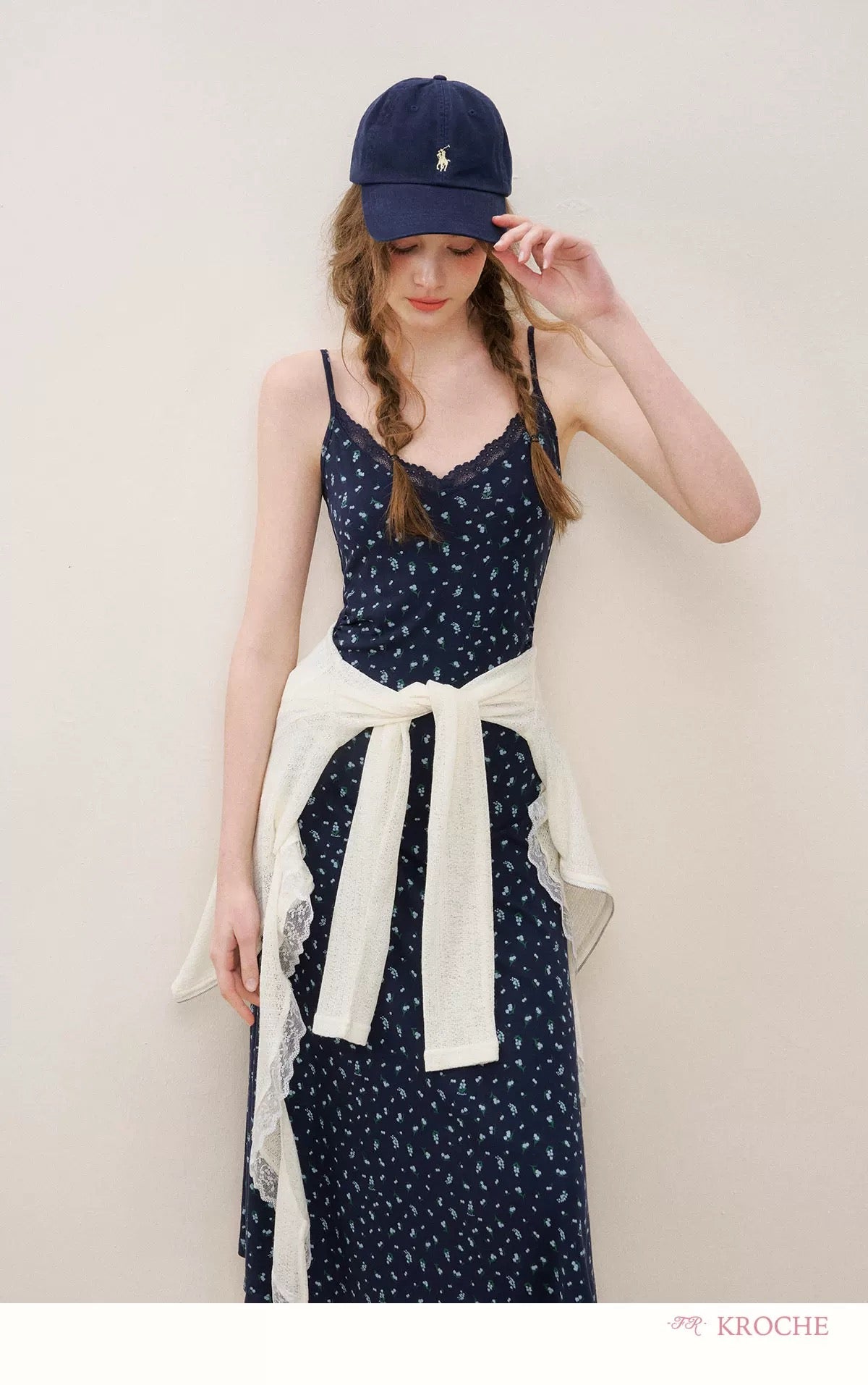 Kroche Flower lace floral suspender dress