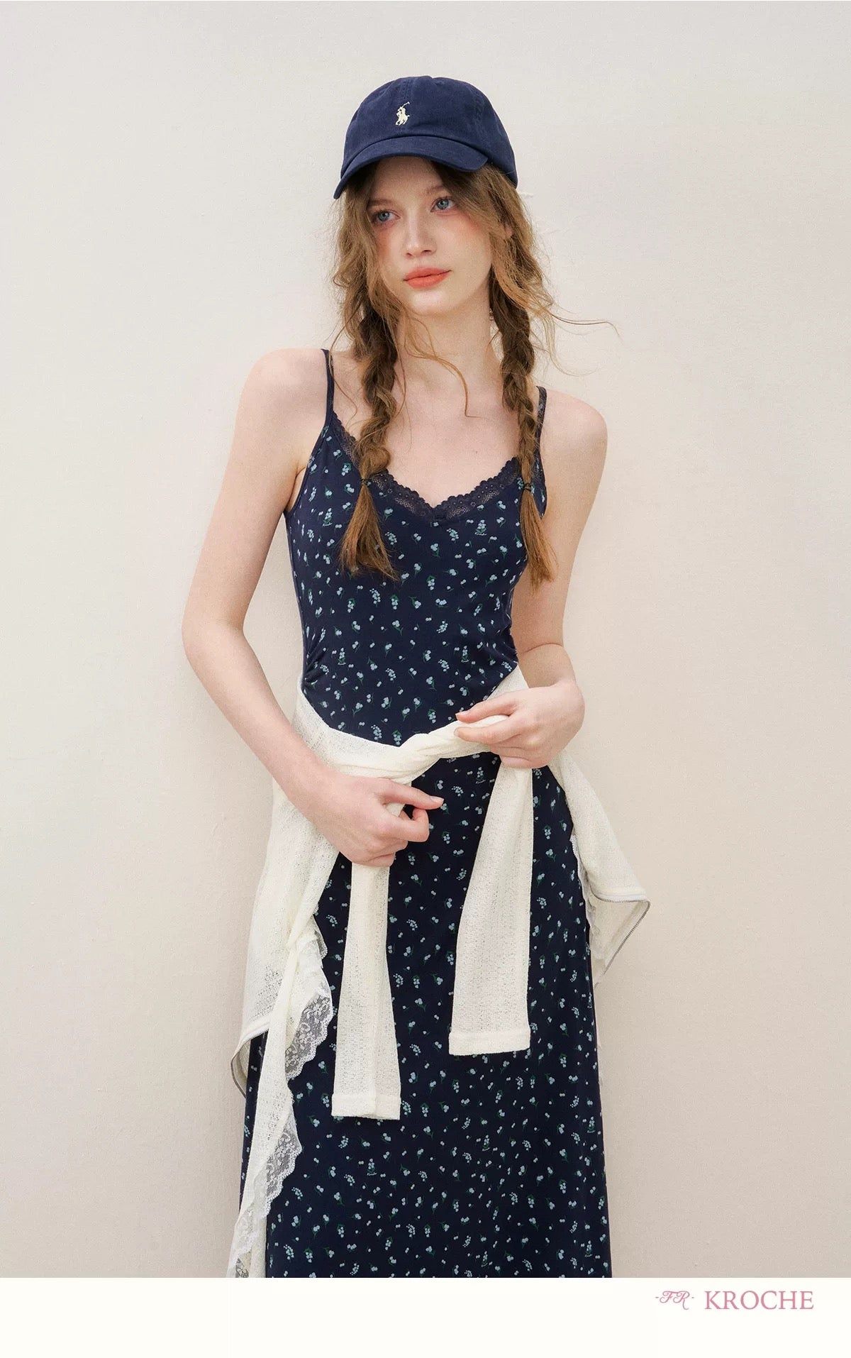 Kroche Flower lace floral suspender dress