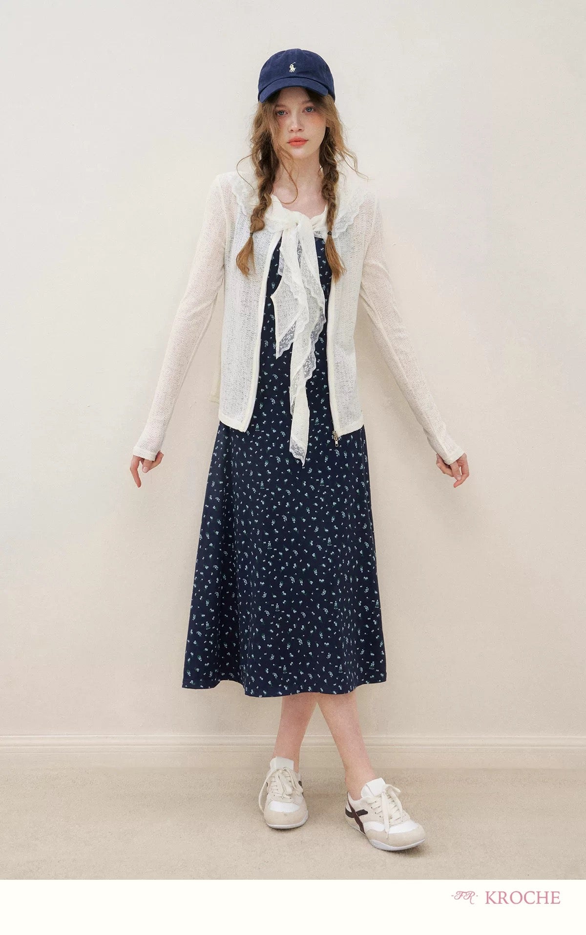 Kroche Flower lace floral suspender dress