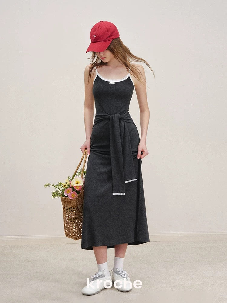 Kroche Fake two-piece knitted camisole dress