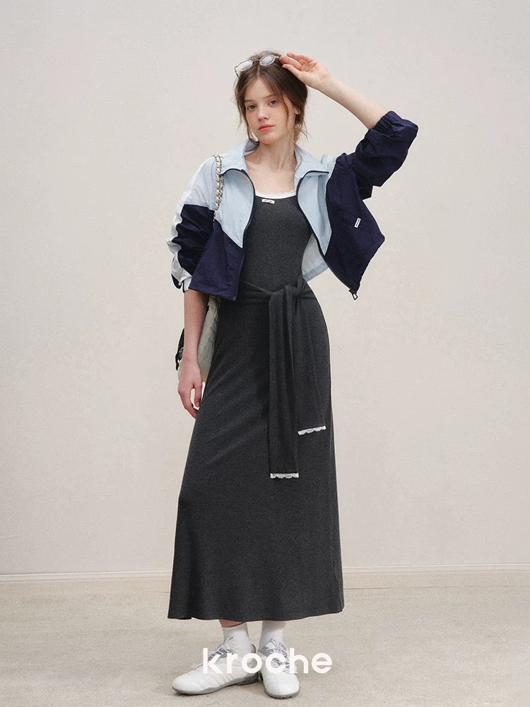 Kroche Fake two-piece knitted camisole dress