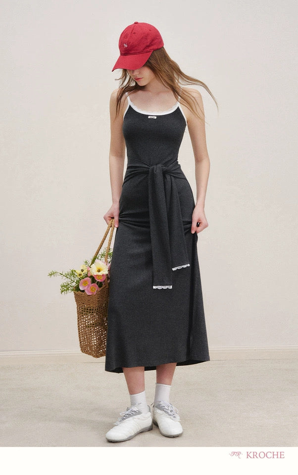 Kroche Fake two-piece knitted camisole dress