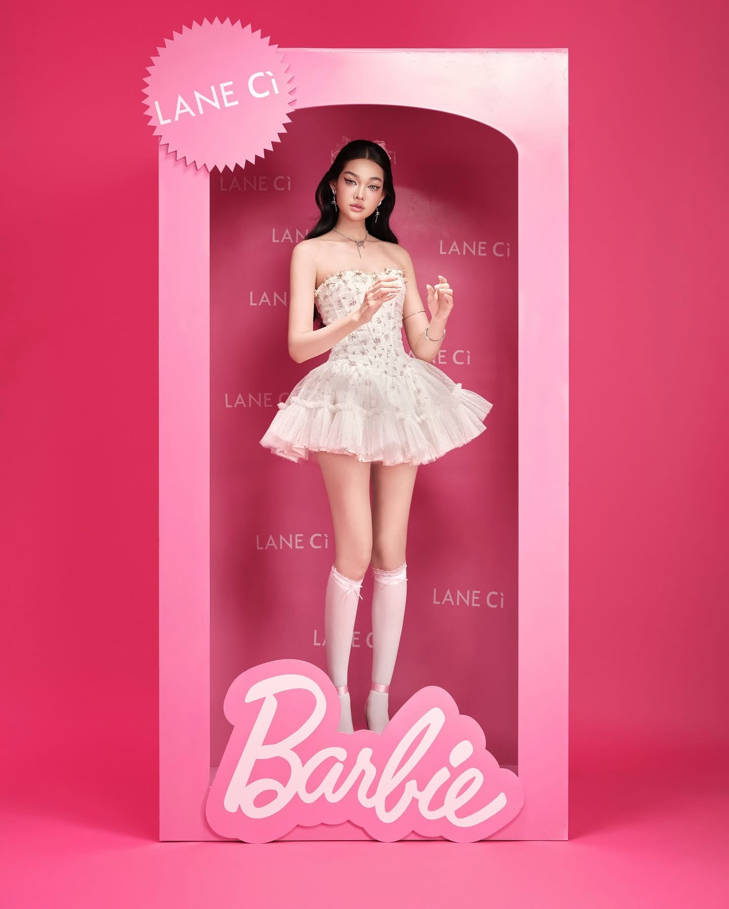 LANE Cì Moudy Dress-White