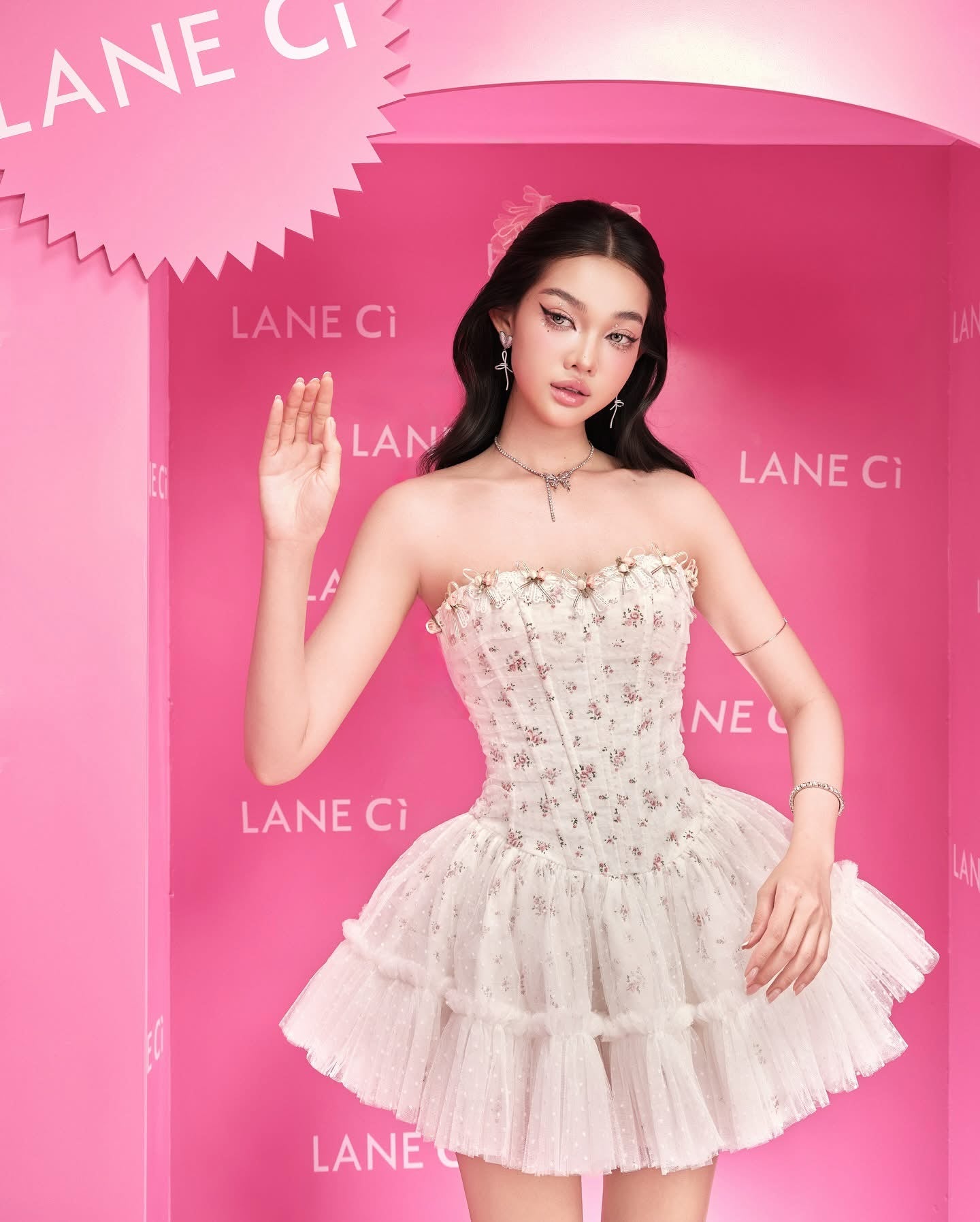 LANE Cì Moudy Dress-White