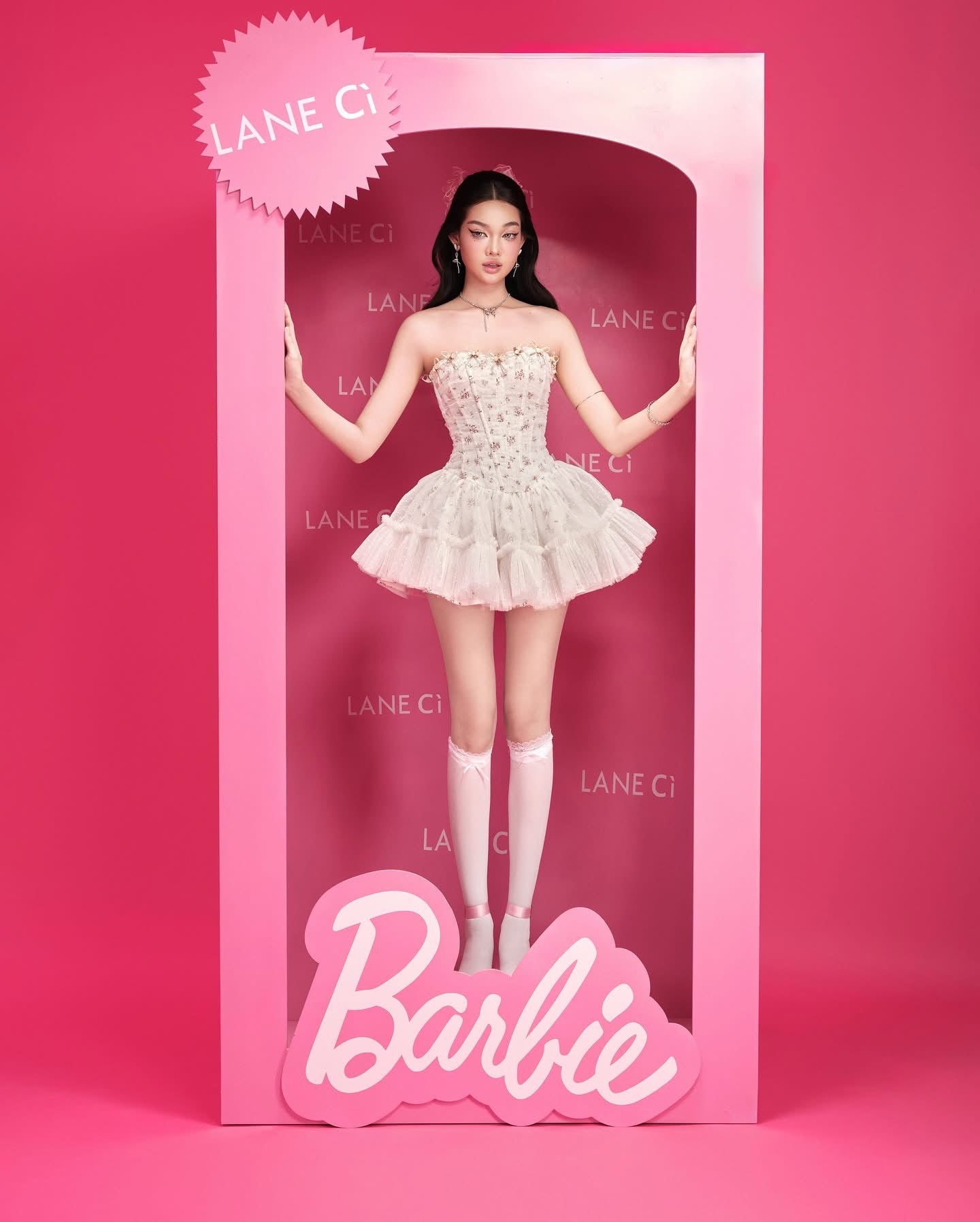 LANE Cì Moudy Dress-White