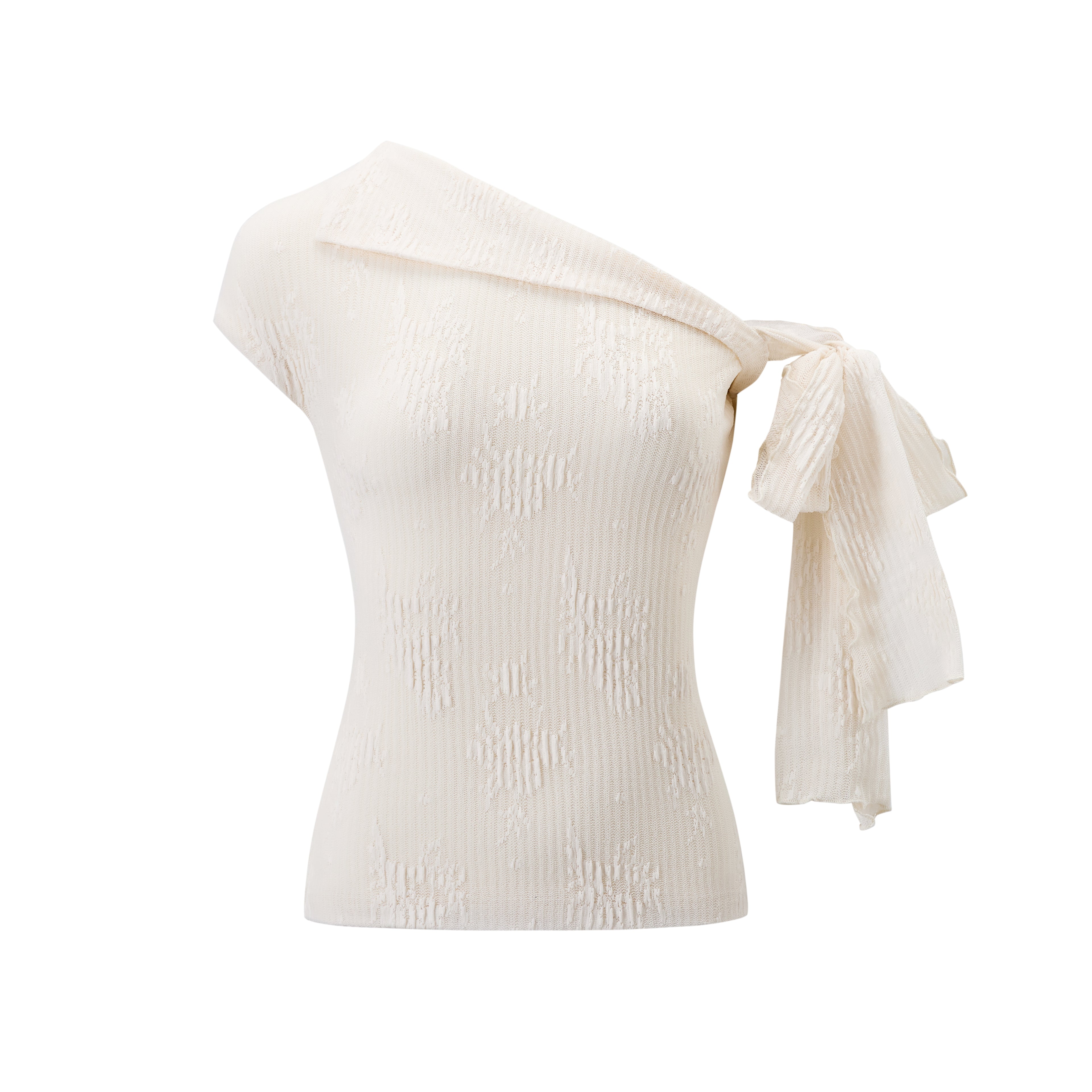 NOMEANSNO N125 Slanted shoulder strap lace top