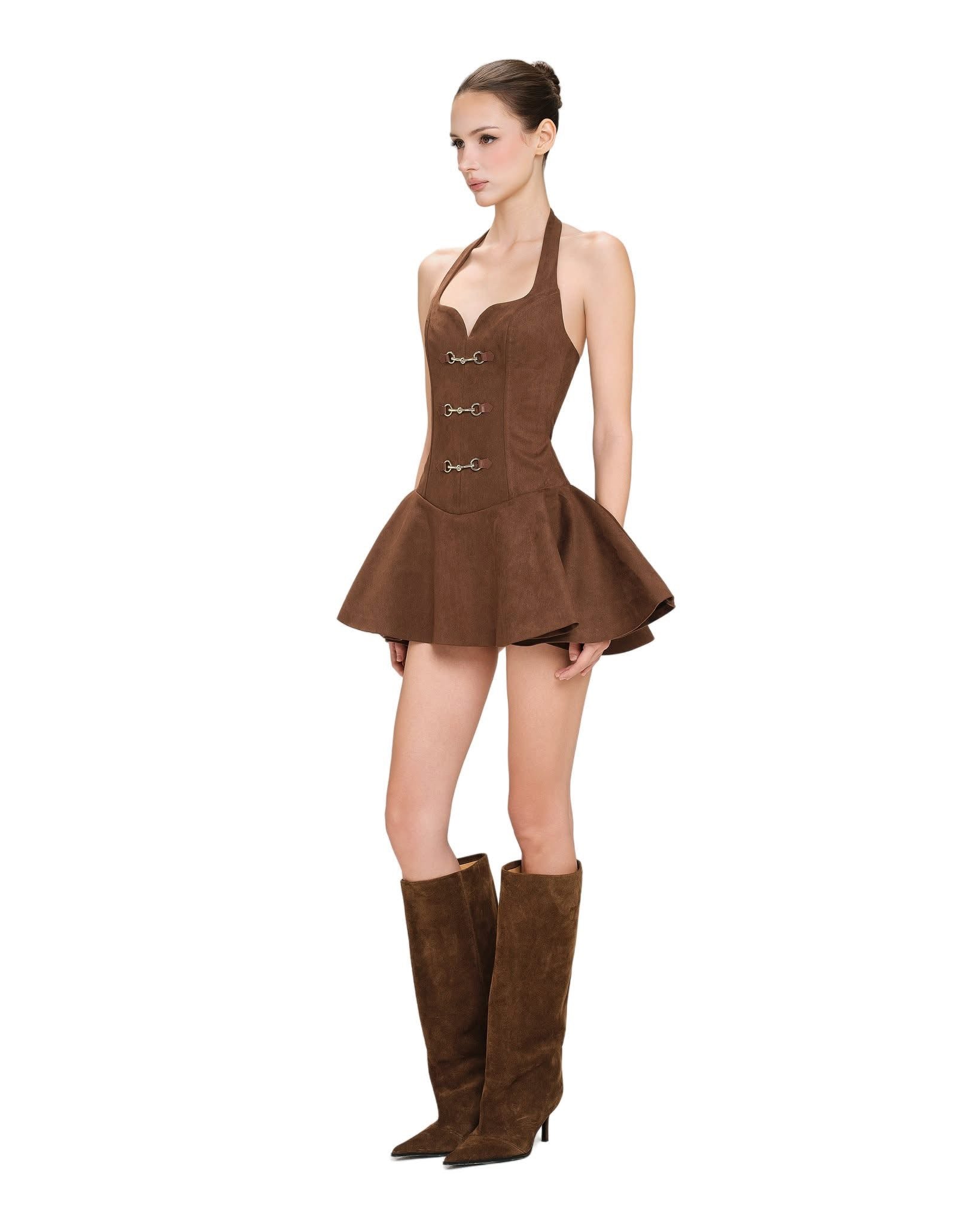 LSOUL DONNA DRESS (BROWN)