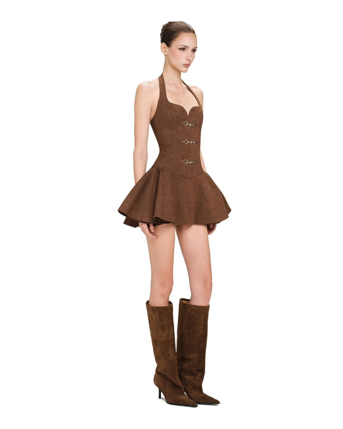 LSOUL DONNA DRESS (BROWN)