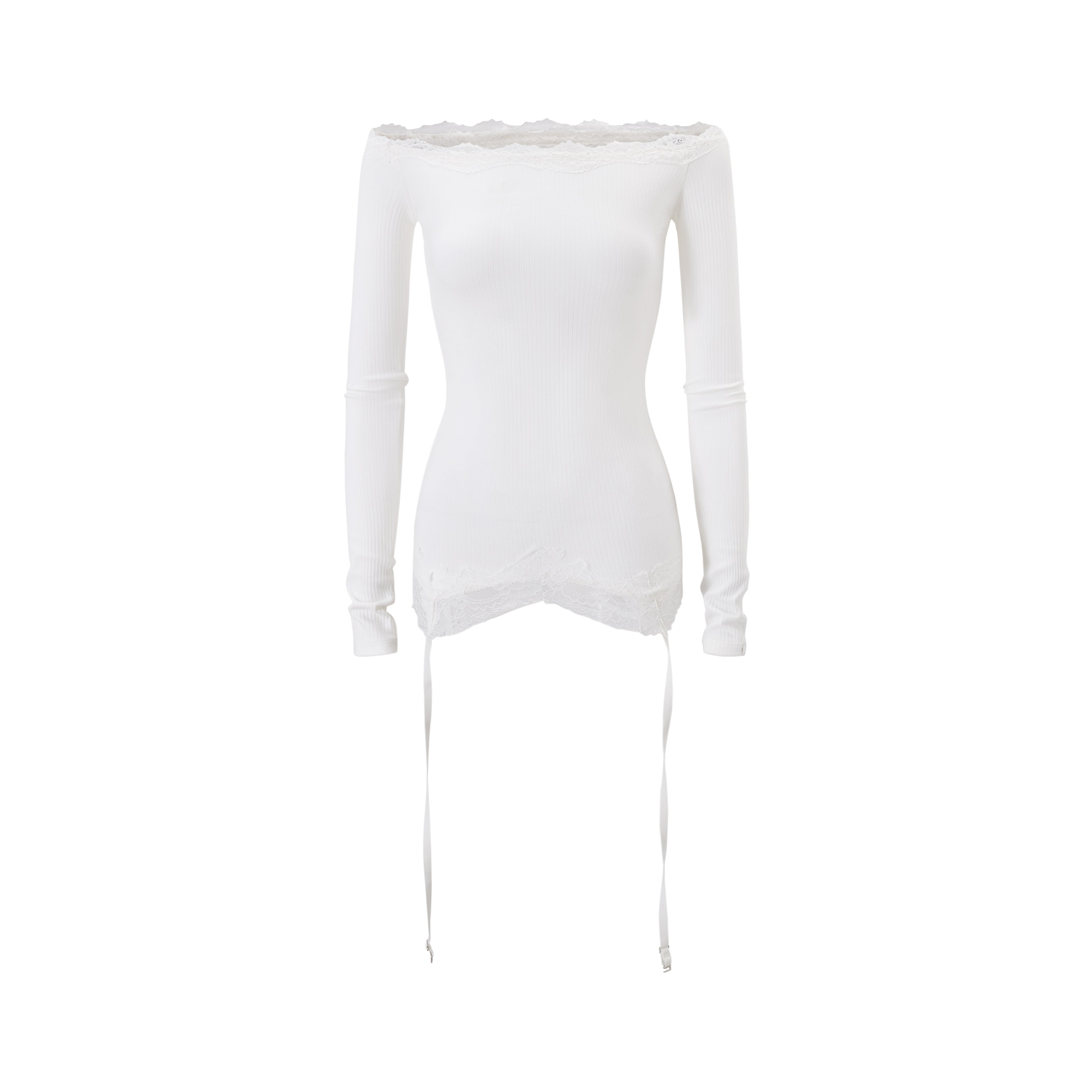 NOMEANSNO N135 Two-way wear lace off- shoulder camisole