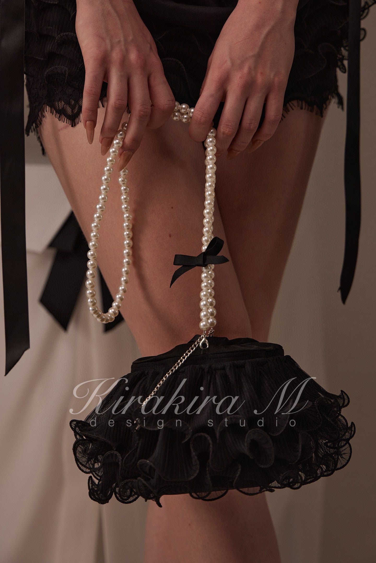 Kirakira.M Multi-layer lace bag (2color)