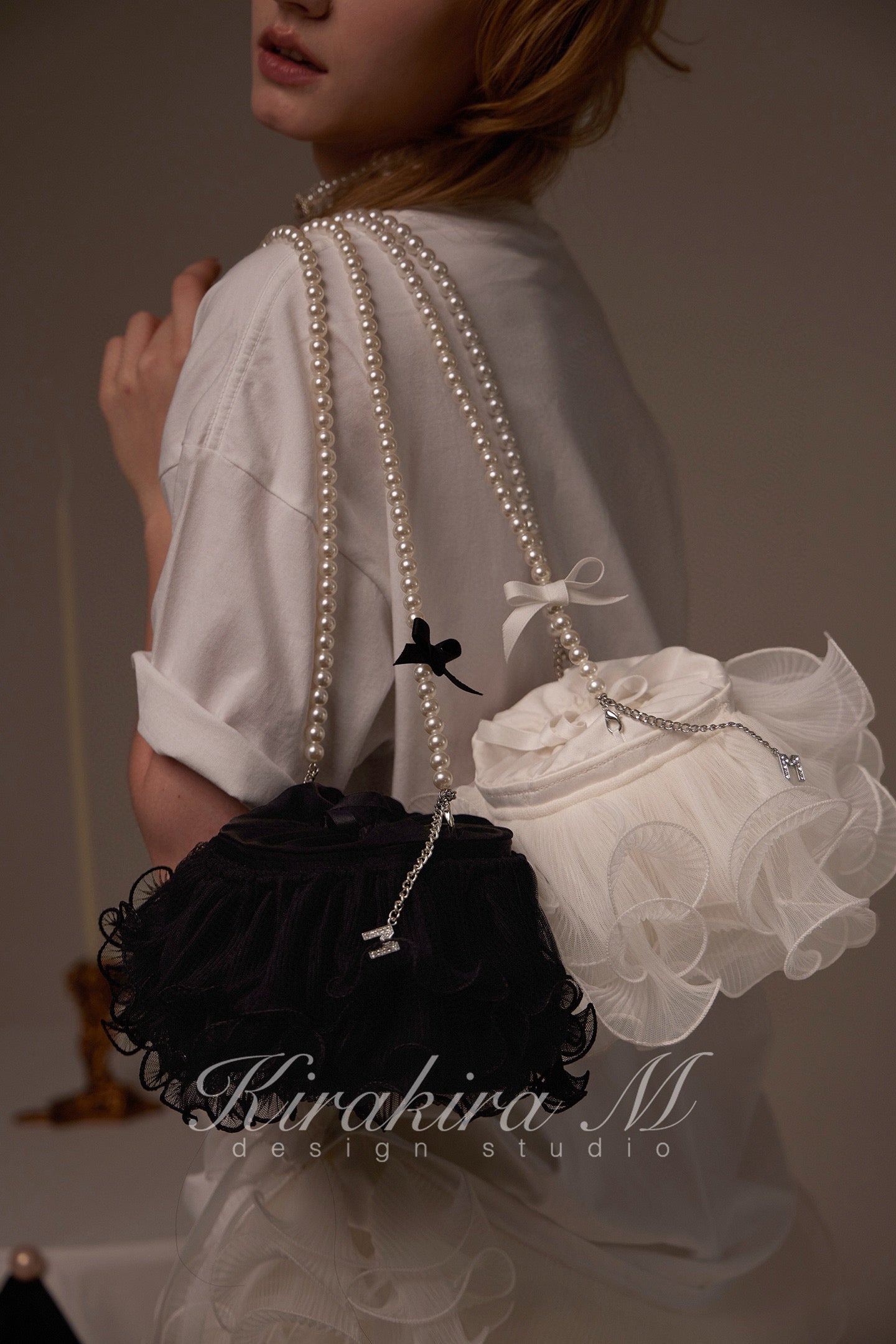 Kirakira.M Multi-layer lace bag (2color)