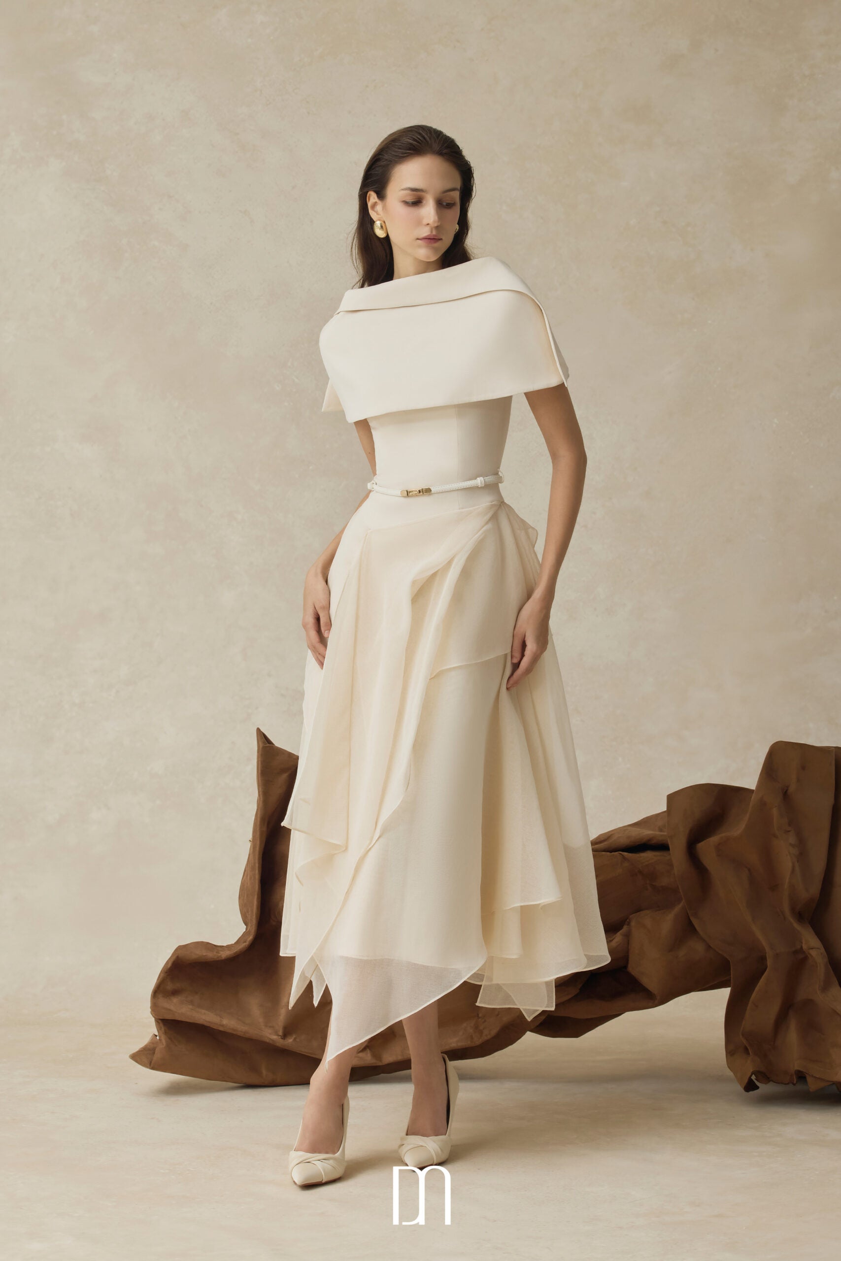 BYDENIO Seraphelle layered A-line midi dress