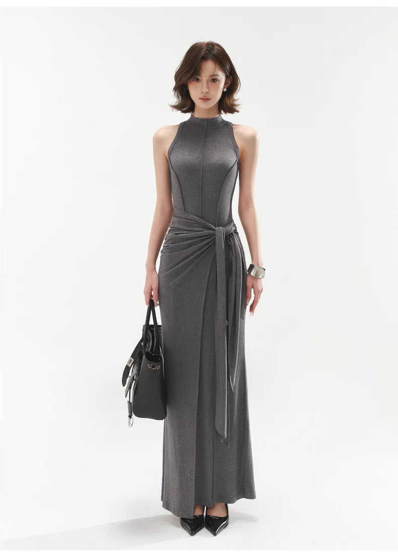 CYNR Grey Modal Sleeveless Dress