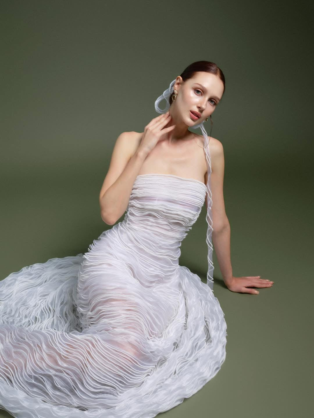 XY Bymyxy White Ribon Long Dress