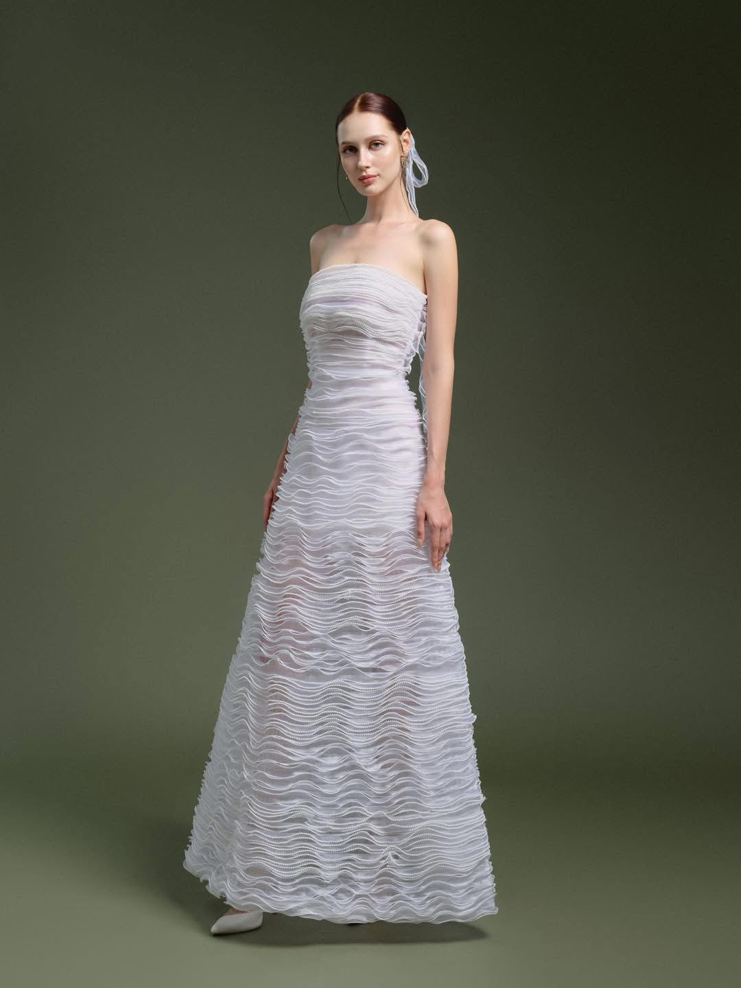 XY Bymyxy White Ribon Long Dress
