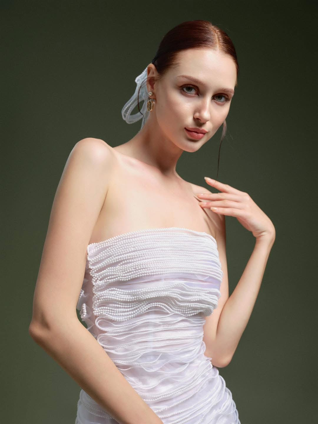 XY Bymyxy White Ribon Long Dress