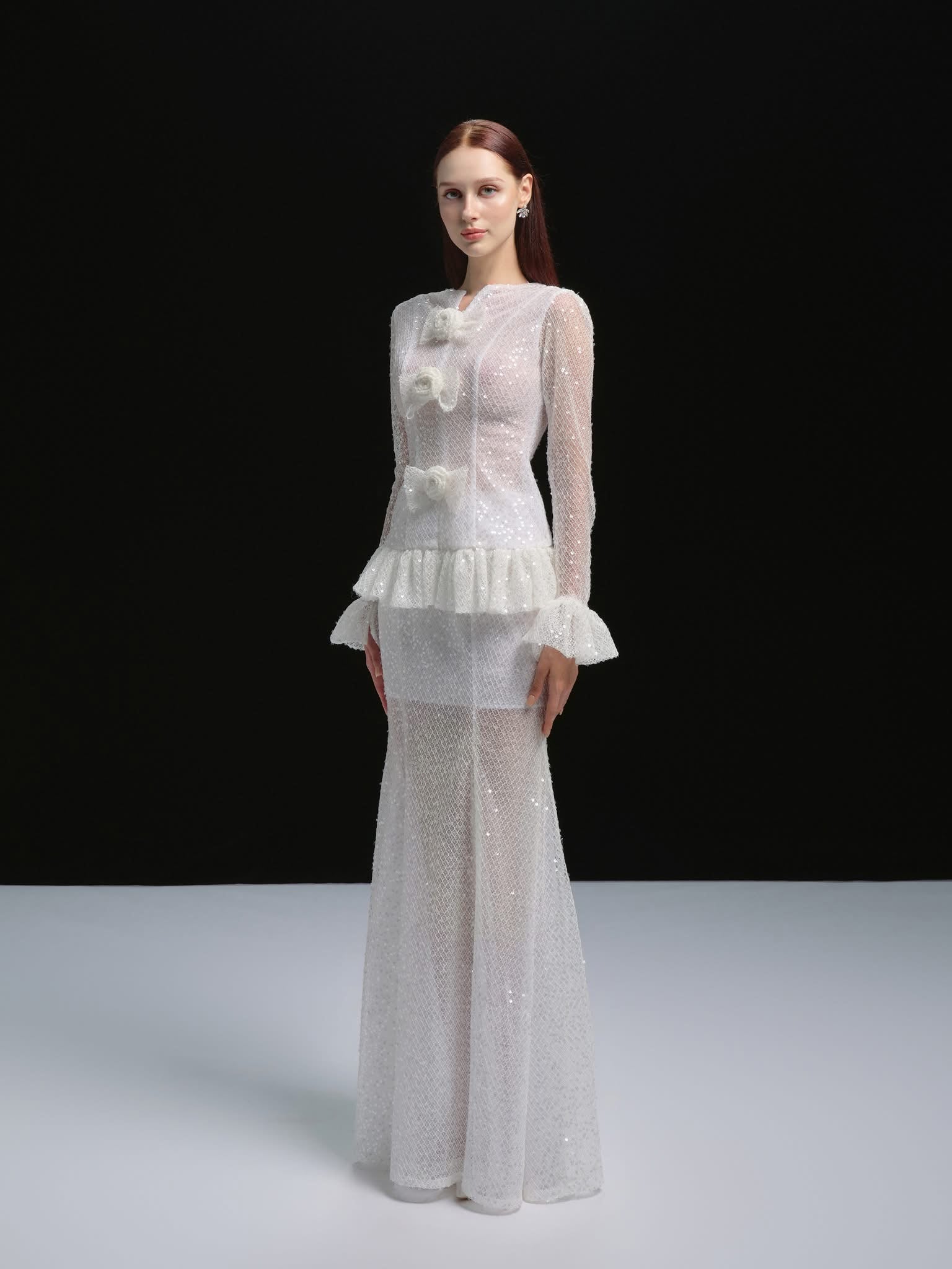 XY Bymyxy White Long Lace Bow Set